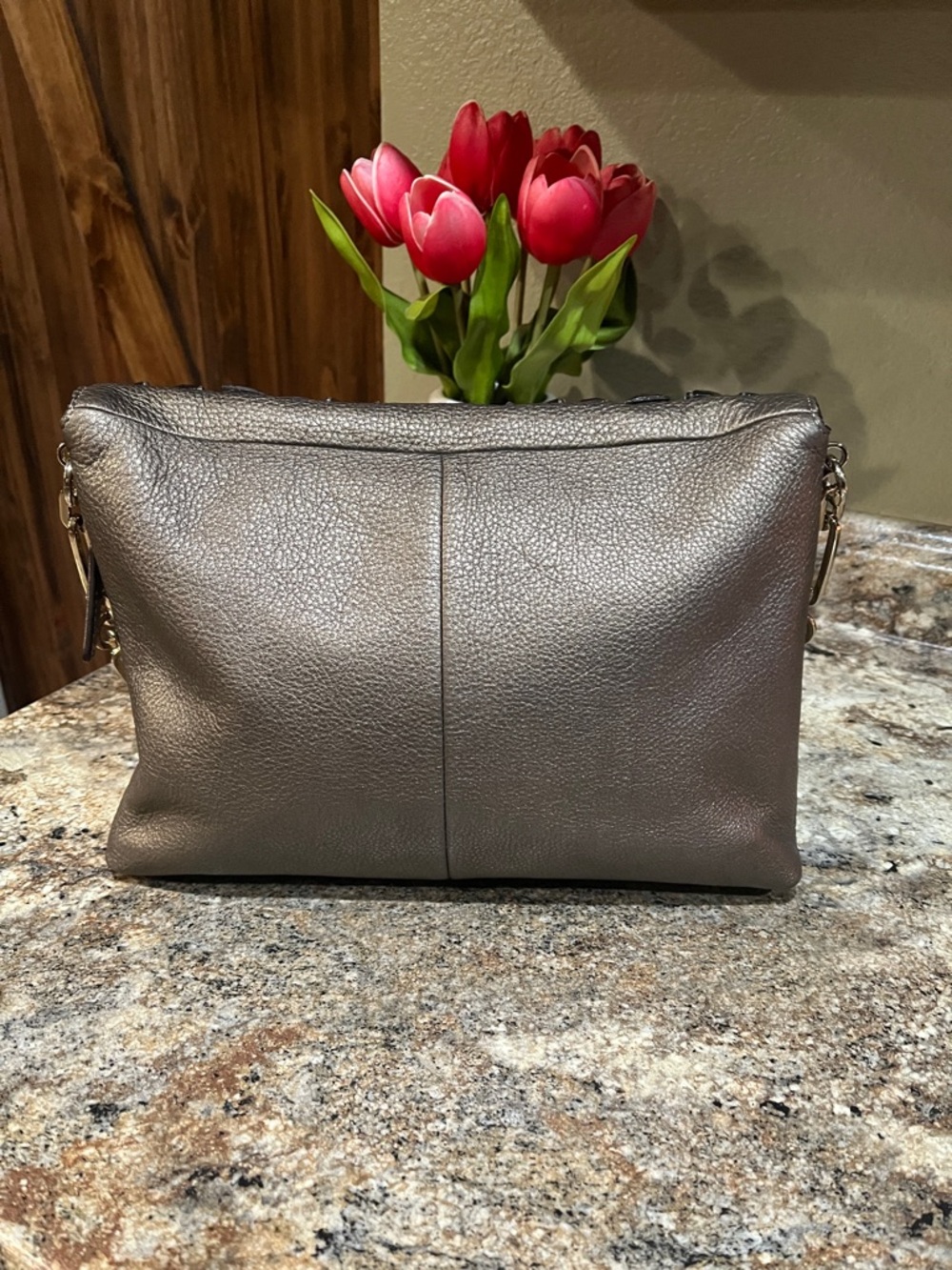 COACH MADISON JEWELED LEATHER SHOULDER FLAP /BRONZE - Picture 7 of 13
